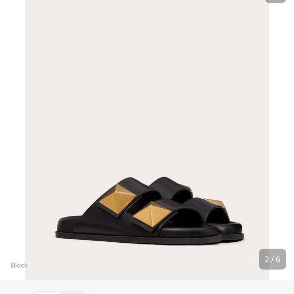 Valentino One Stud Calfskin Slide Sandal Size 37 - Picture 4 of 6